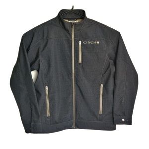 Cinch Mens Concealed Carry Textured Bonded Zip Jacket Large Fleece Lining EUC